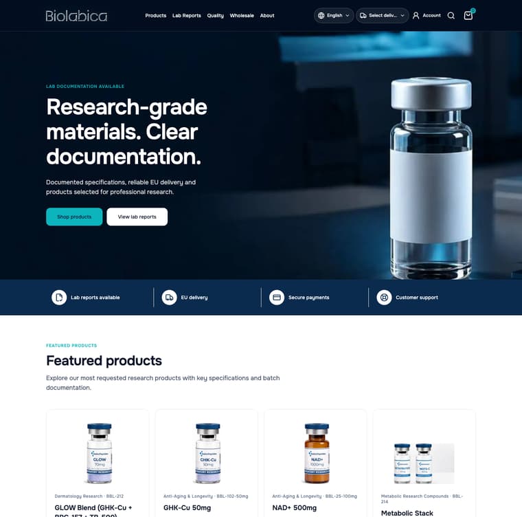 Biolabica: Multilingual e-commerce in practice