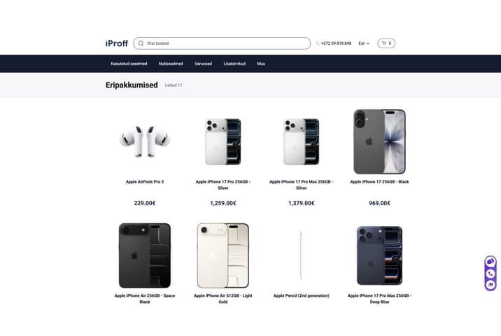 iProff Shop: From finding a product to placing an order.