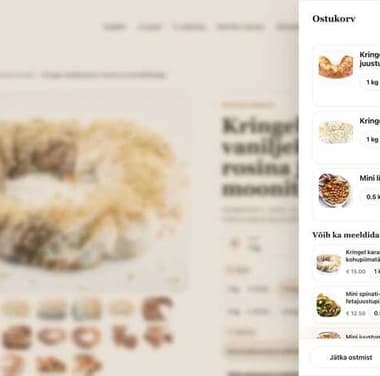 Narva Kohvik: A bakery range and ordering flow