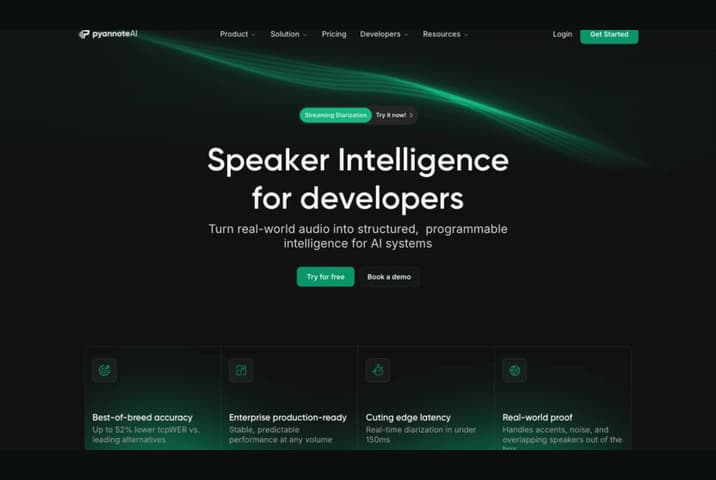 PyannoteAI: Turn real-world audio into structured speaker data.