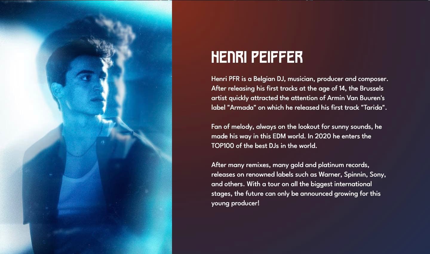 Henri PFR artist introduction with portrait and biography