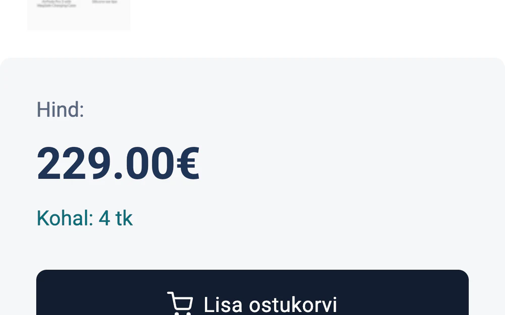 iProff Shop: Price and stock visibility