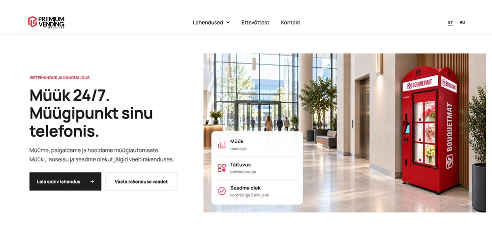 PremiumVend: Sobiv müügiautomaat ja selge tee päringuni.