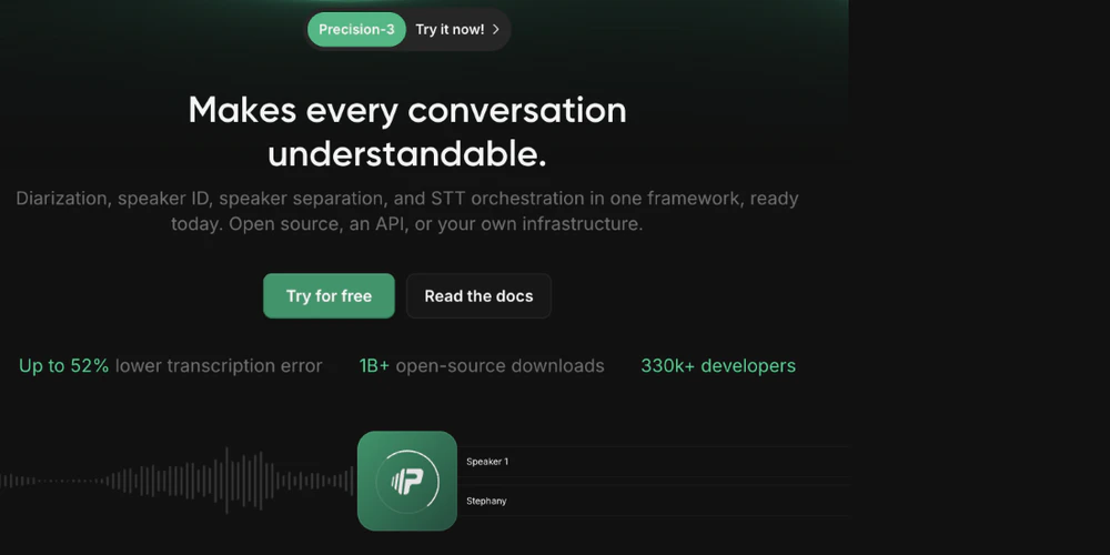 PyannoteAI: Turn real-world audio into structured speaker data.