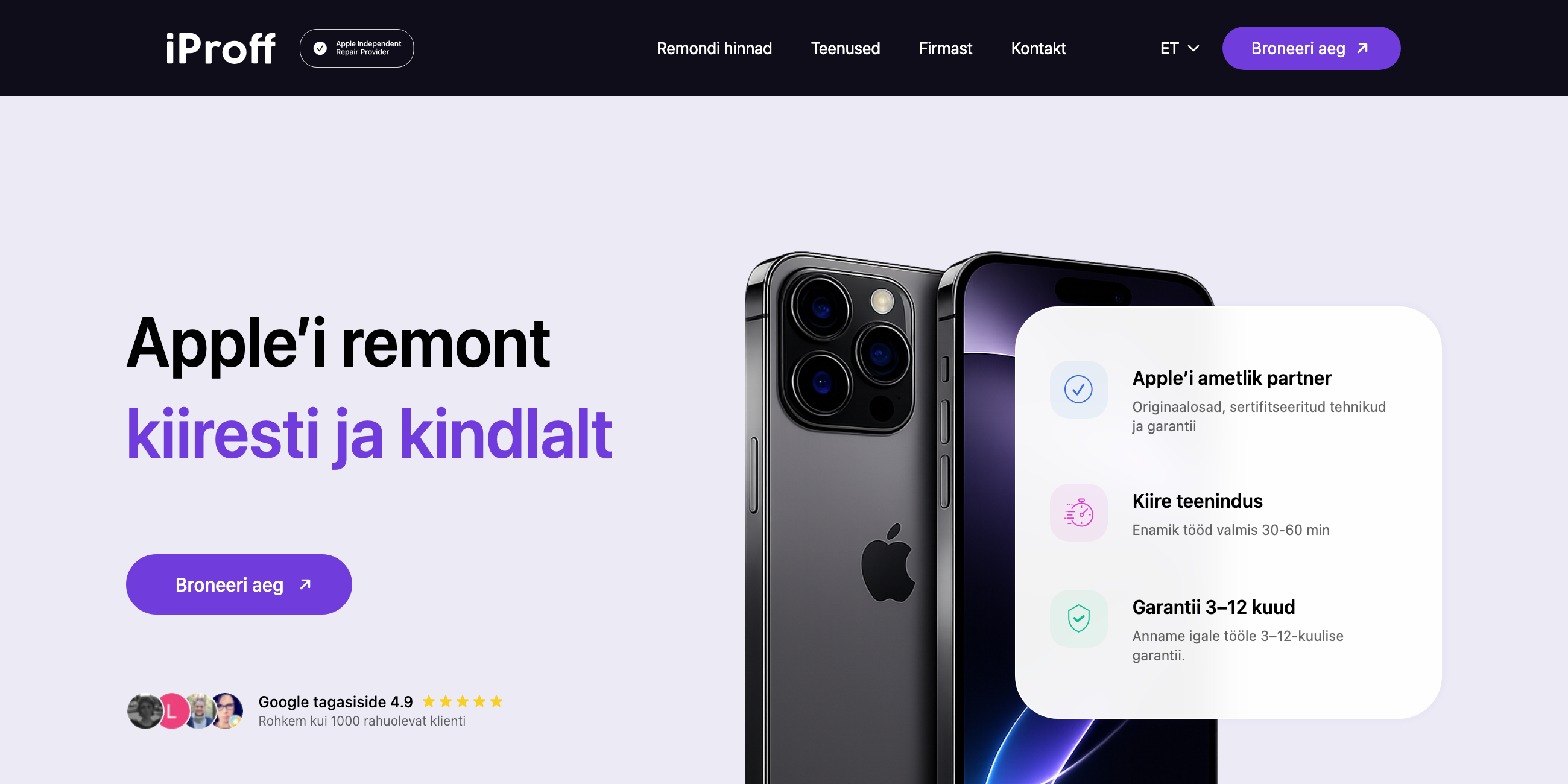 iProff: Remondi broneerimine algab teie seadmest.