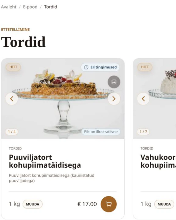 Narva Kohvik: Browse categories