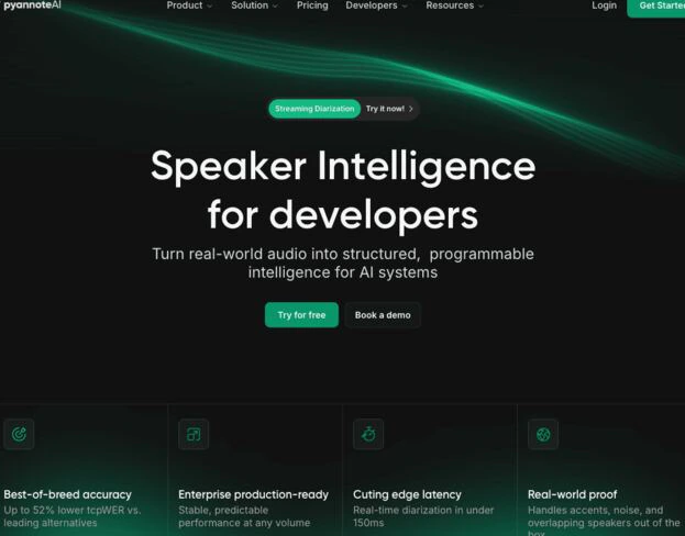 PyannoteAI: Turn real-world audio into structured speaker data.